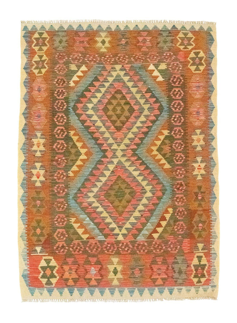 Kilim afegão Tapete 196x154cm