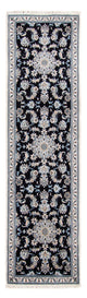 Corredor Tapete Persa - Nain - 287 x 79 cm - azul escuro