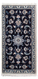 Tapete Persa - Nain - 141 x 72 cm - azul escuro