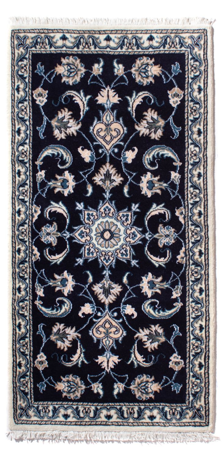 Tapete Persa - Nain - 141 x 72 cm - azul escuro
