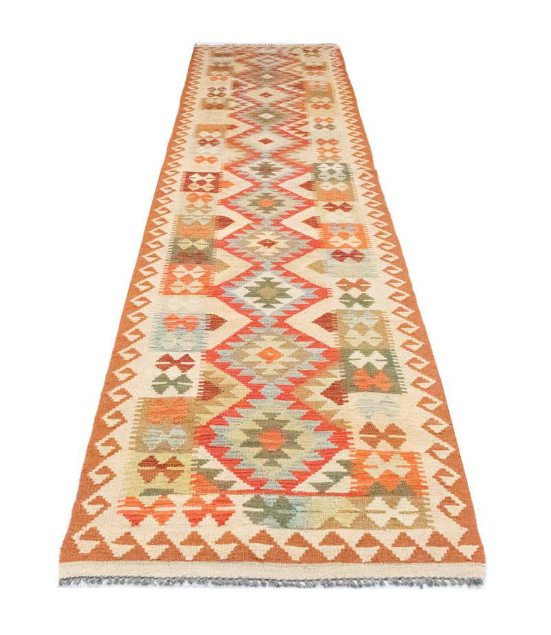 Kilim afegão Tapete 396x81cm