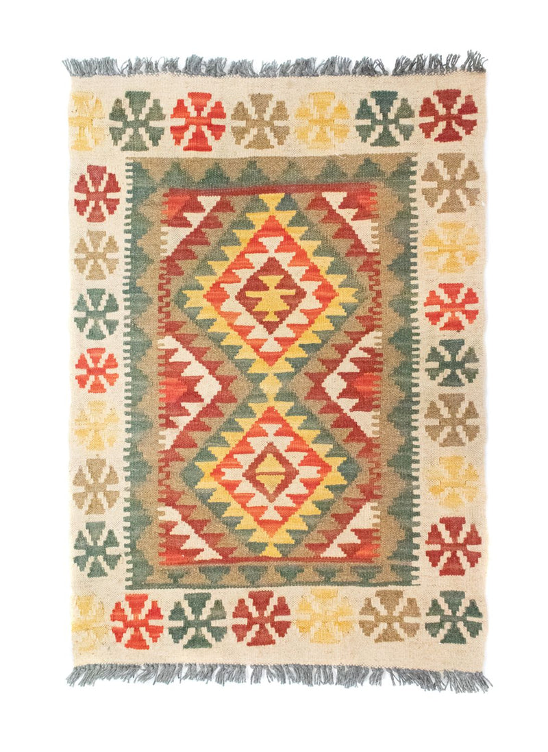Kilim afegão Tapete 90x60cm