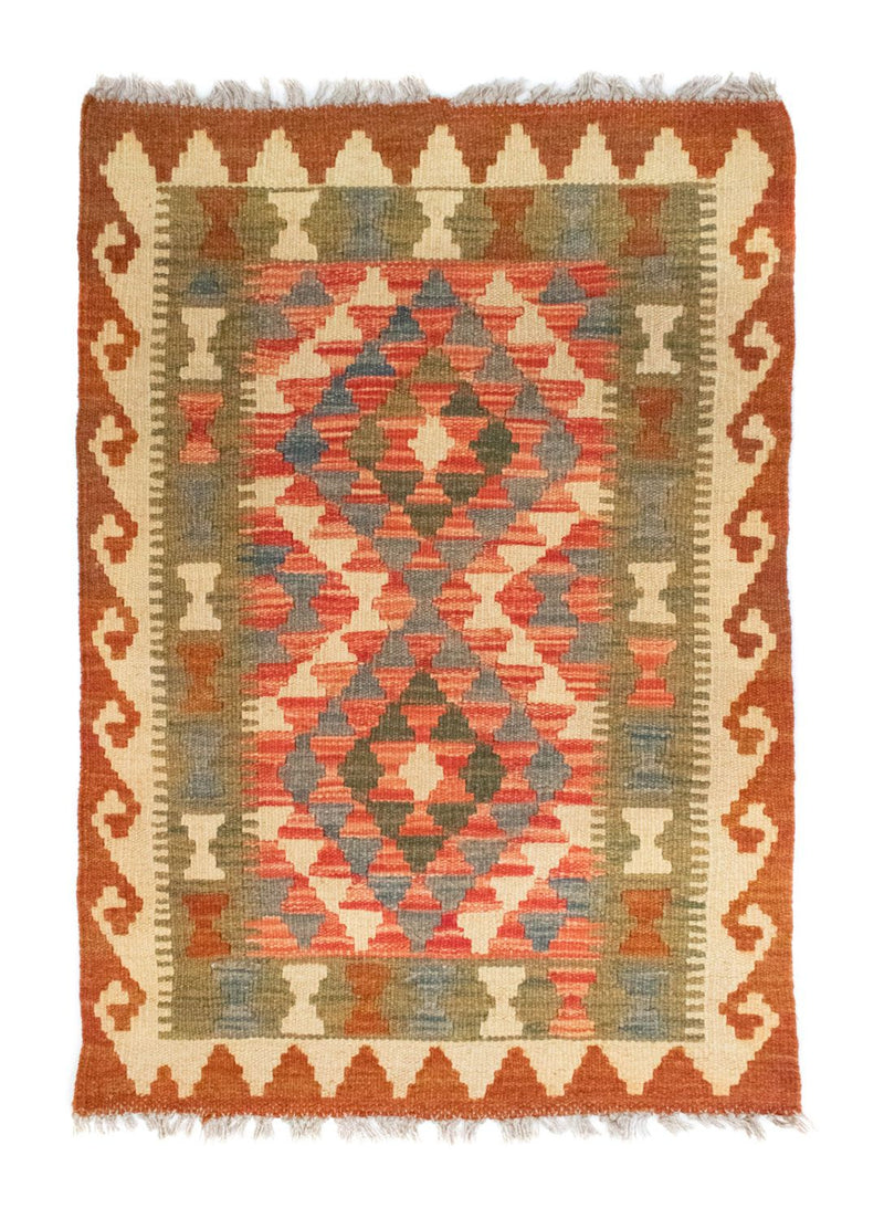 Kilim afegão Tapete 90x60cm