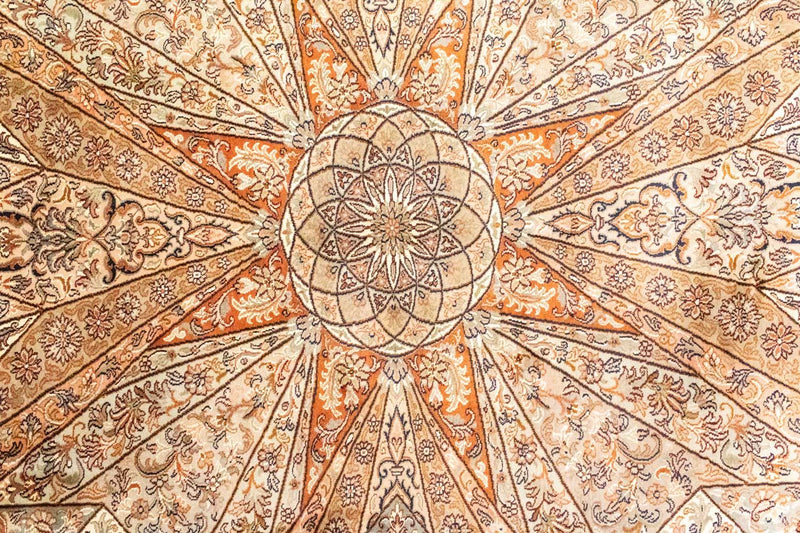 Seda da Caxemira Tapete 279x185cm - Tapete Oriental