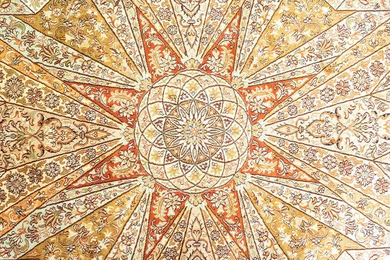 Seda da Caxemira Tapete 270x185cm - Tapete Oriental