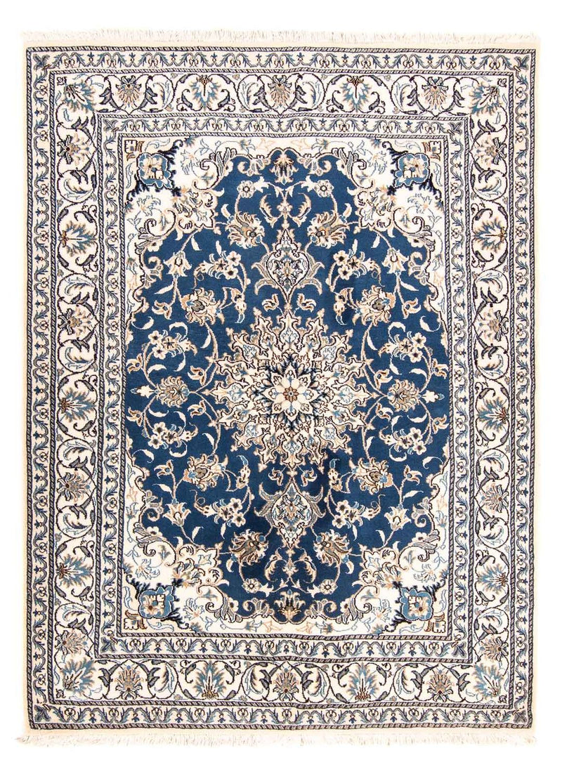 Tapete Persa - Nain - 198 x 149 cm - azul escuro