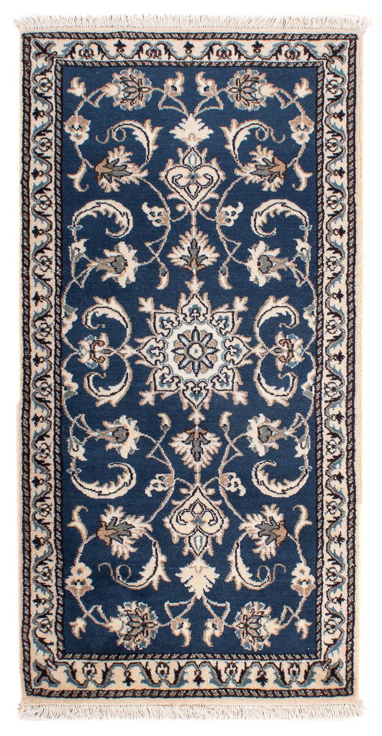 Tapete Persa - Nain - 139 x 68 cm - azul escuro