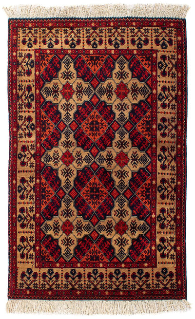 Tapete afegão 98x144cm - Tapete Oriental - vermelho escuro
