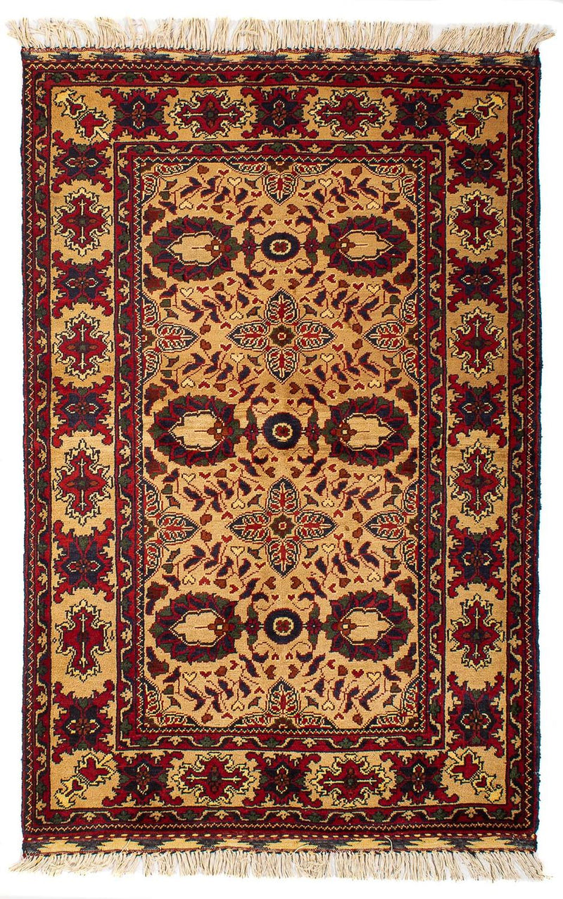 Tapete afegão - 156 x 101 cm - bege