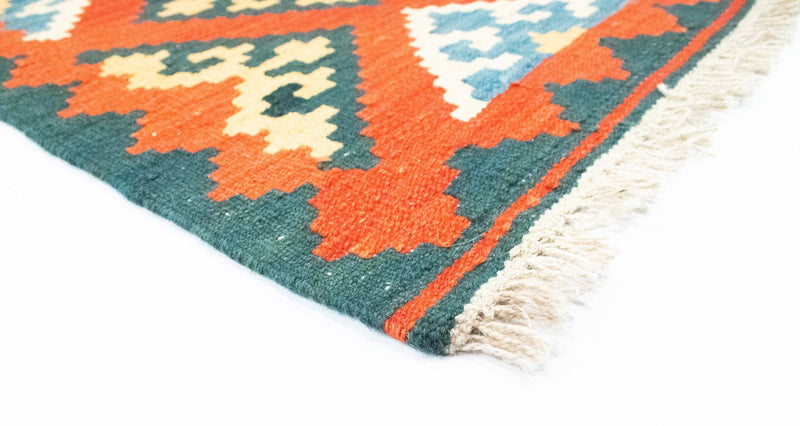 Corredor Tapete Kelim - Oriental - 207 x 62 cm - laranja
