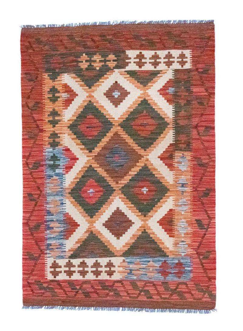 Tapete Kelim - Oriental - 152 x 104 cm - multicolorido