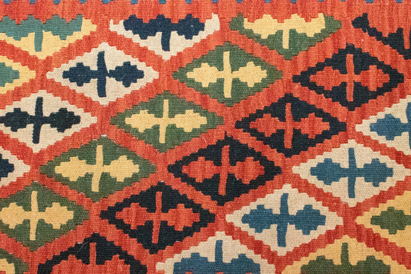 Tapete Kelim - Oriental - 126 x 83 cm - laranja