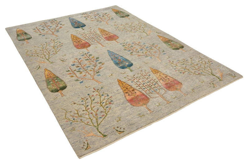 Tapete Gabbeh - Loribaft Indus - 204 x 155 cm - cinzento claro