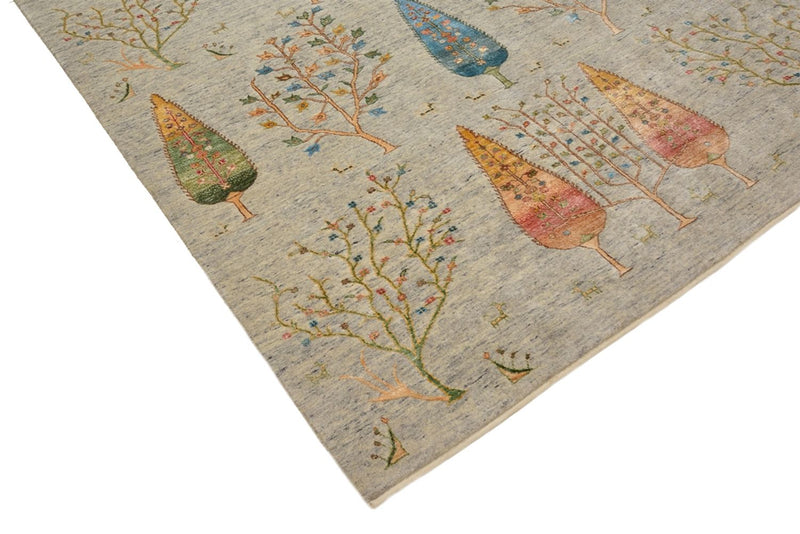 Tapete Gabbeh - Loribaft Indus - 204 x 155 cm - cinzento claro