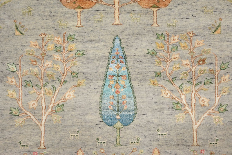 Tapete Gabbeh - Loribaft Indus - 204 x 155 cm - cinzento claro