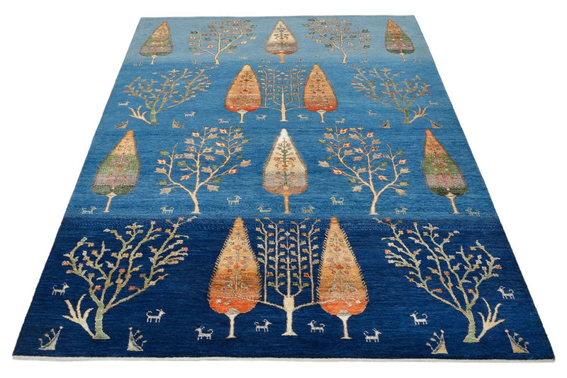 Tapete Gabbeh - Loribaft Indus - 204 x 155 cm - azul claro