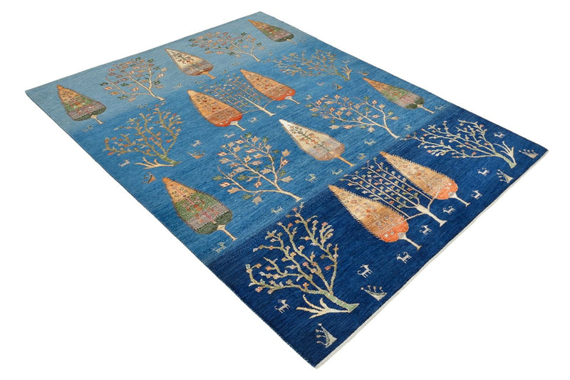 Tapete Gabbeh - Loribaft Indus - 204 x 155 cm - azul claro