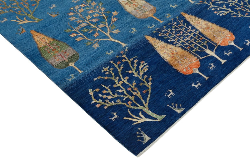 Tapete Gabbeh - Loribaft Indus - 204 x 155 cm - azul claro
