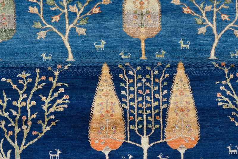 Tapete Gabbeh - Loribaft Indus - 204 x 155 cm - azul claro