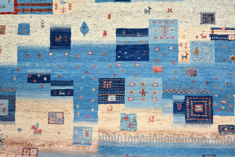 Tapete Gabbeh - Loribaft Indus - 239 x 177 cm - multicolorido