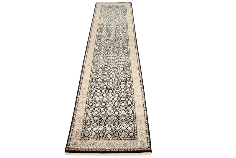 Corredor Tapete oriental - Bijar - Indus - 368 x 83 cm - bege escuro
