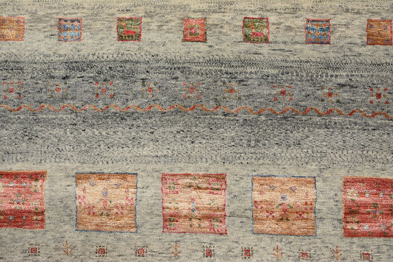 Tapete Gabbeh - Loribaft Indus praça  - 156 x 152 cm - bege escuro