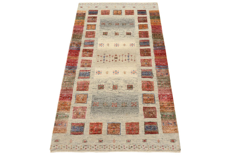 Tapete Gabbeh - Loribaft Indus - 140 x 75 cm - multicolorido