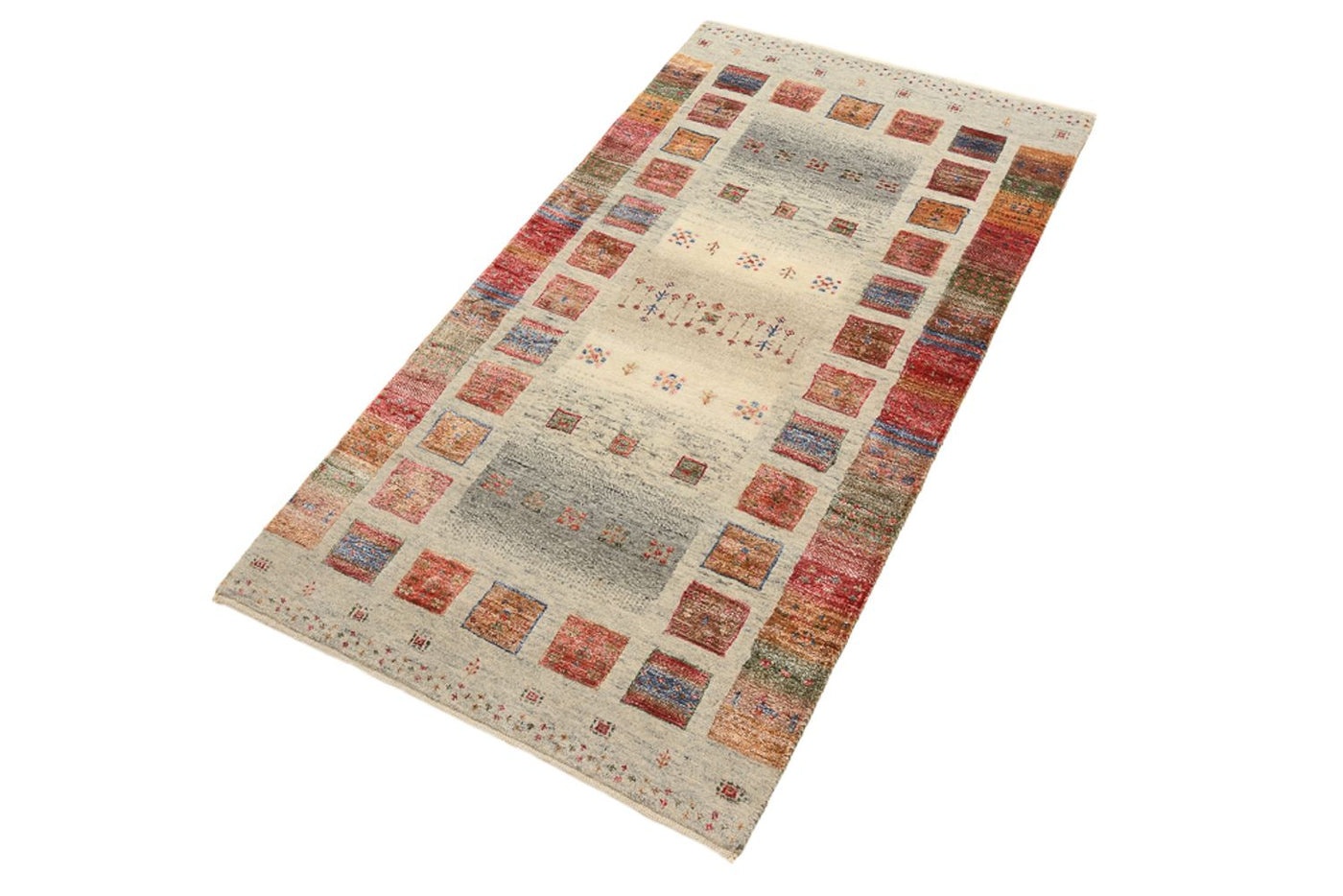 Tapete Gabbeh - Loribaft Indus - 140 x 75 cm - multicolorido