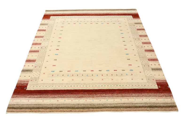Tapete Gabbeh - Loribaft Indus - 198 x 156 cm - bege claro