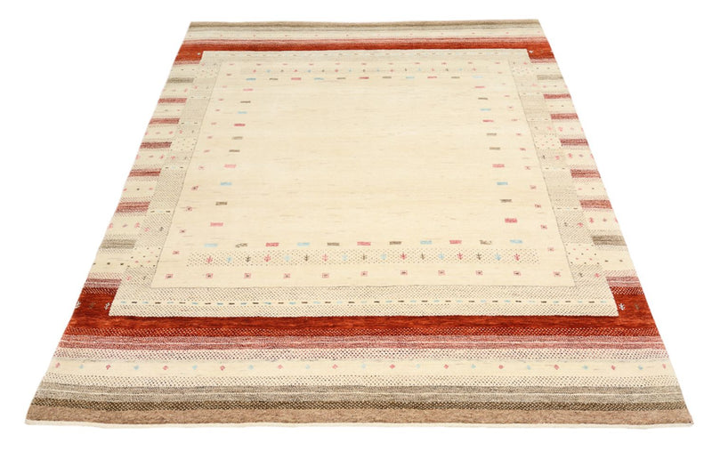 Tapete Gabbeh - Loribaft Indus - 194 x 154 cm - bege claro