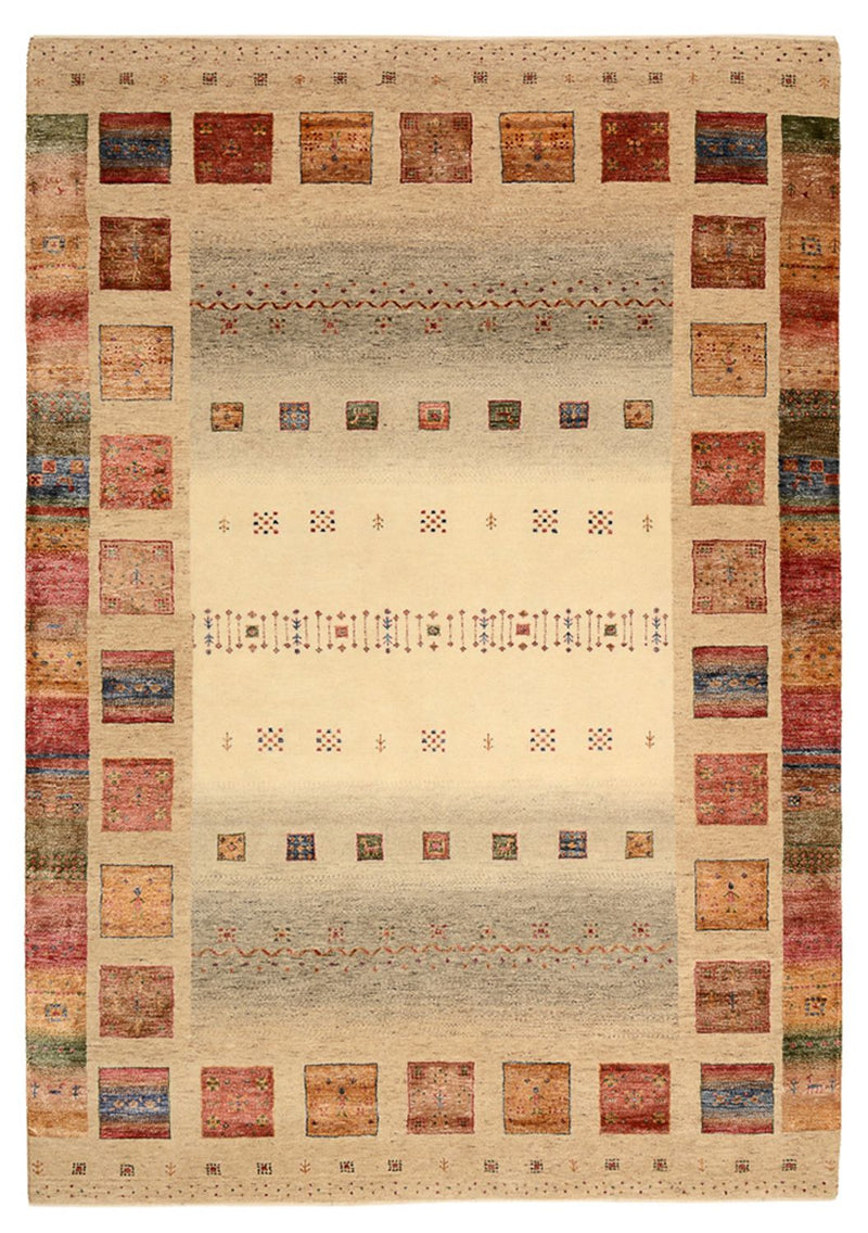 Tapete Gabbeh - Loribaft Indus - 242 x 168 cm - multicolorido