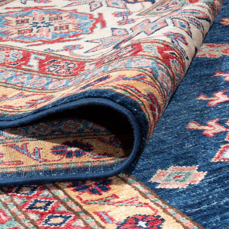 Tapete Ziegler - Kazak - 410 x 305 cm - azul escuro