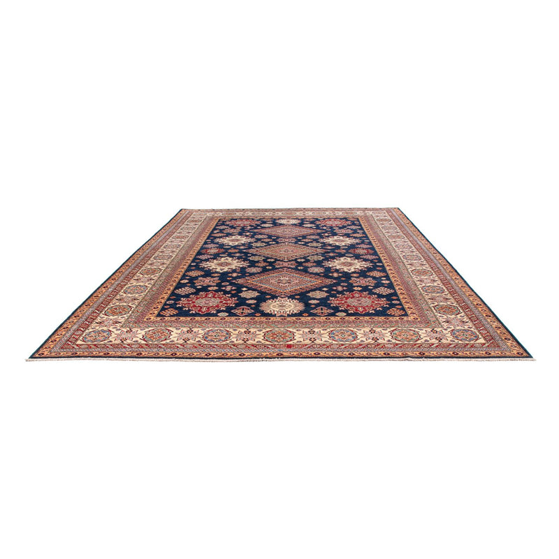 Tapete Ziegler - Kazak - 410 x 305 cm - azul escuro