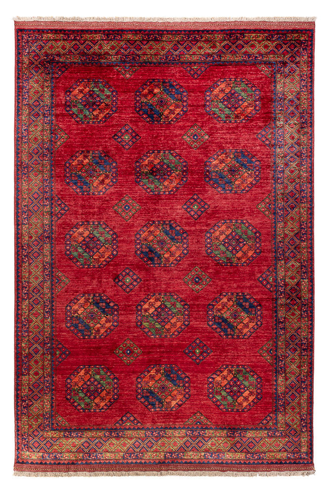 Tapete afegão - Kunduz - 301 x 200 cm - vermelho