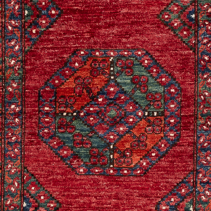 Corredor Tapete afegão - Kunduz - 291 x 87 cm - vermelho