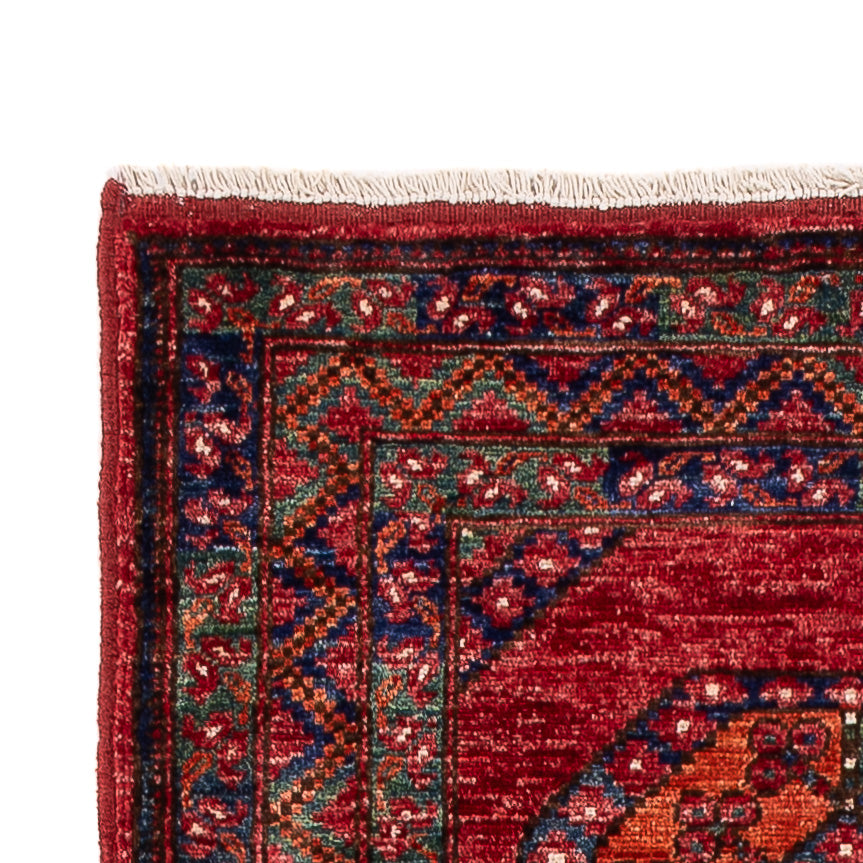 Corredor Tapete afegão - Kunduz - 291 x 87 cm - vermelho