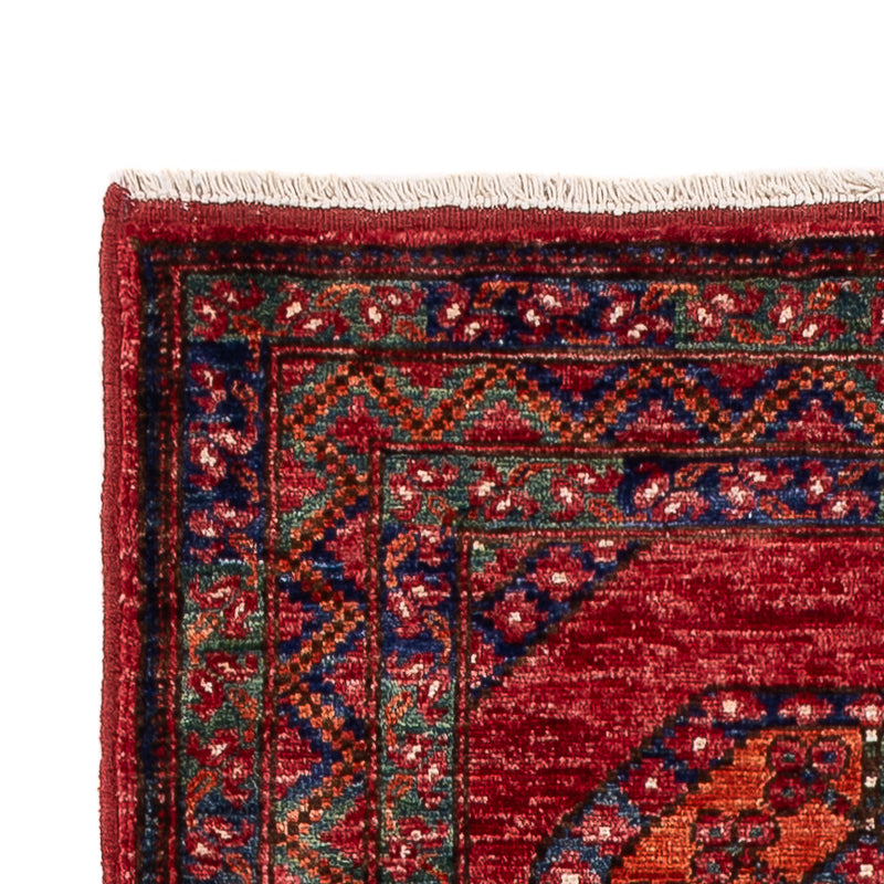 Corredor Tapete afegão - Kunduz - 291 x 87 cm - vermelho