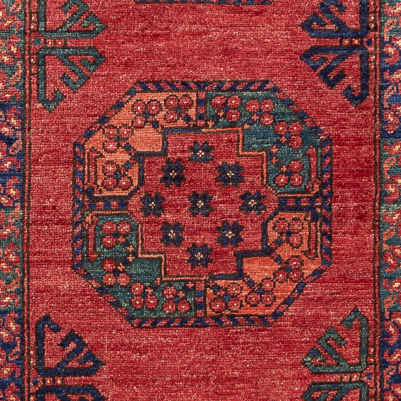 Corredor Tapete afegão - Kunduz - 260 x 83 cm - vermelho
