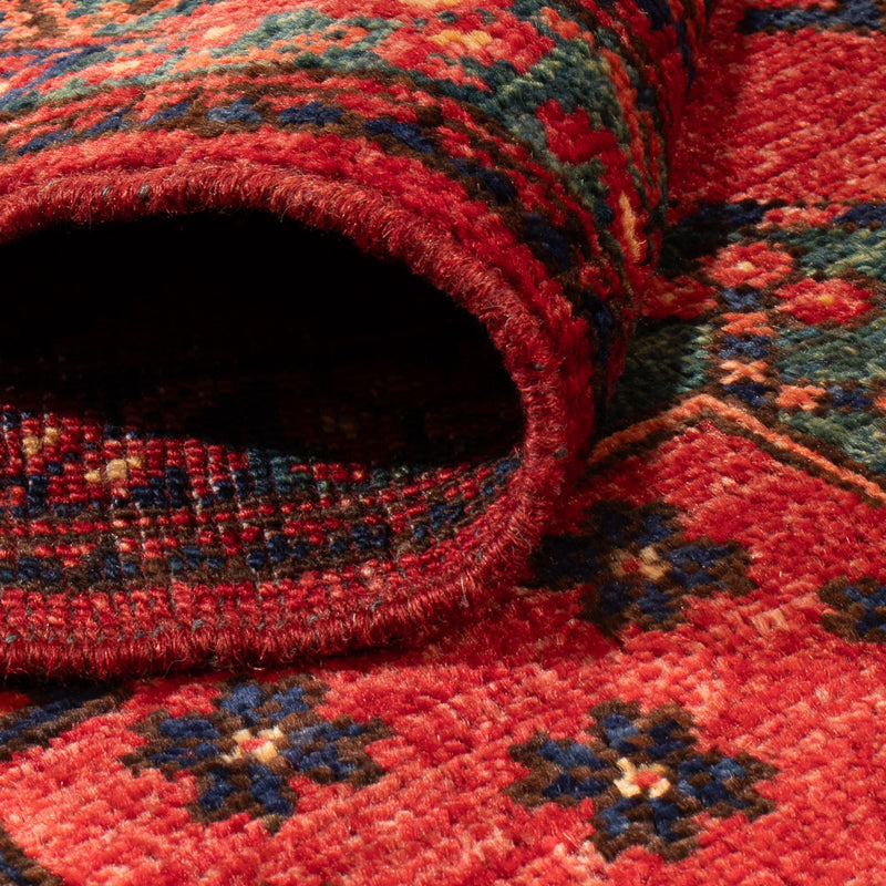 Corredor Tapete afegão - Kunduz - 260 x 83 cm - vermelho