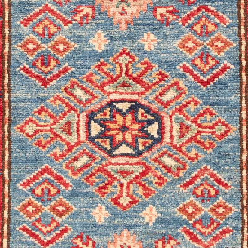 Tapete Ziegler - Kazak - Real - 92 x 62 cm - azul claro