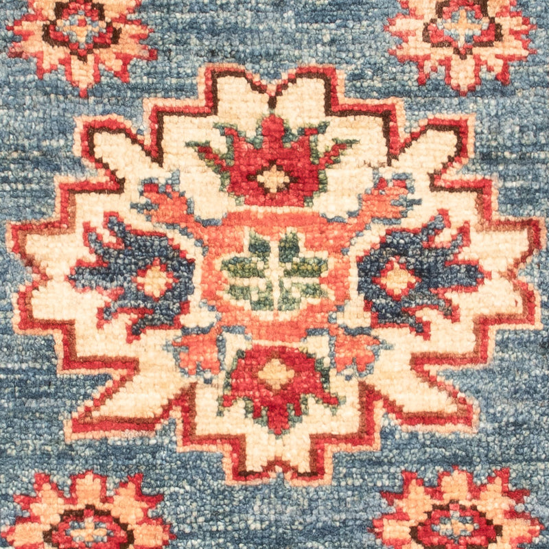 Tapete Ziegler - Kazak - Real - 86 x 56 cm - azul
