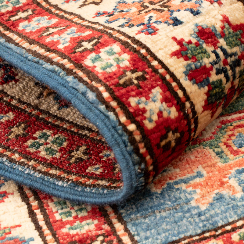 Tapete Ziegler - Kazak - Real - 86 x 56 cm - azul