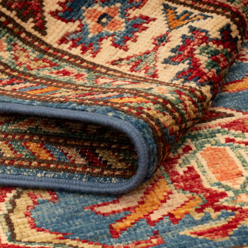 Tapete Ziegler - Kazak - Real - 129 x 84 cm - azul