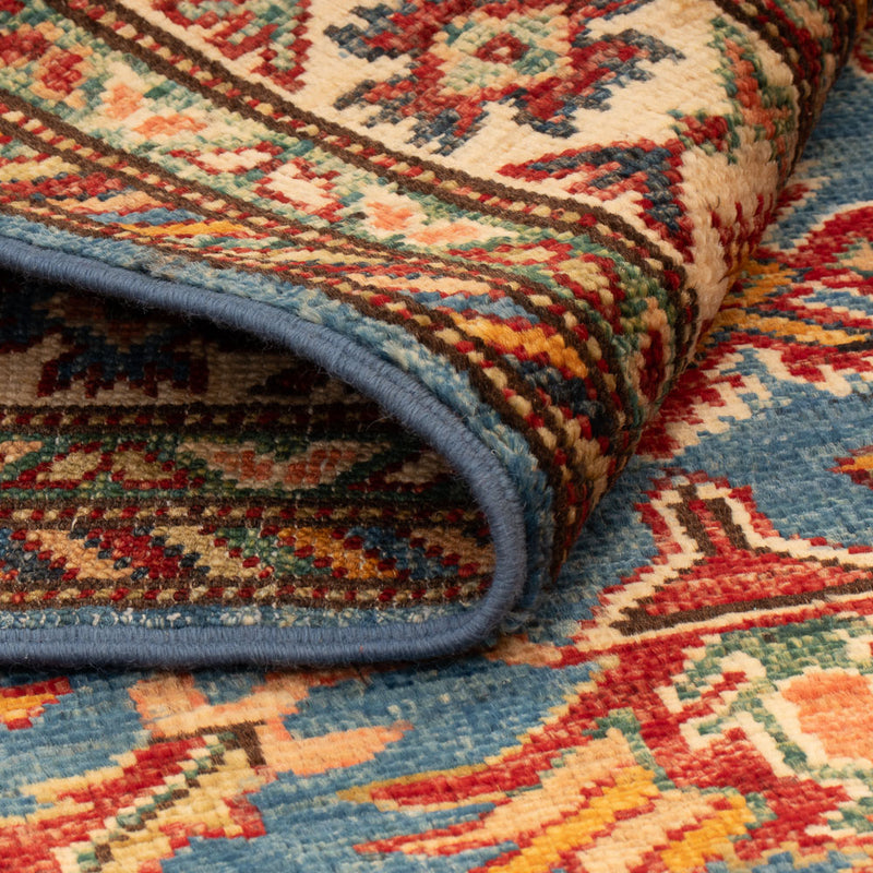 Tapete Ziegler - Kazak - Real - 125 x 81 cm - azul