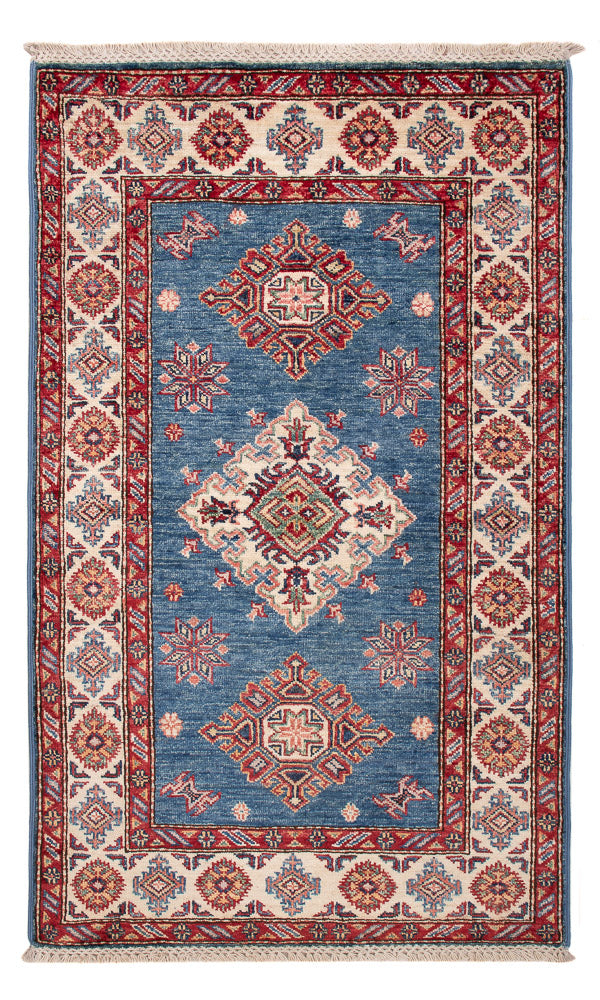 Tapete Ziegler - Kazak - Real - 129 x 77 cm - azul