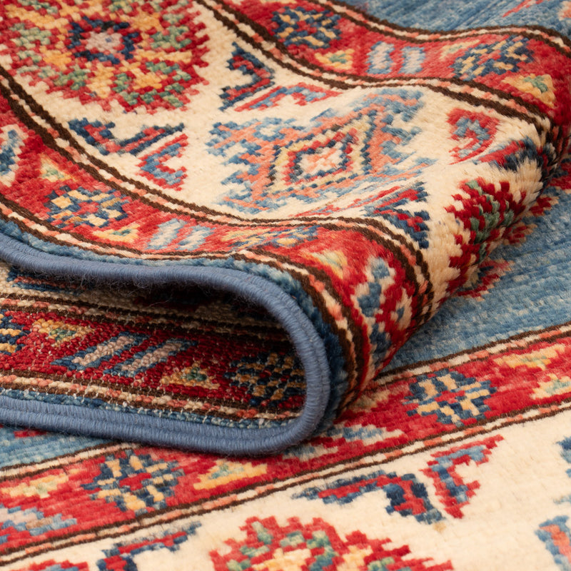 Tapete Ziegler - Kazak - Real - 129 x 77 cm - azul