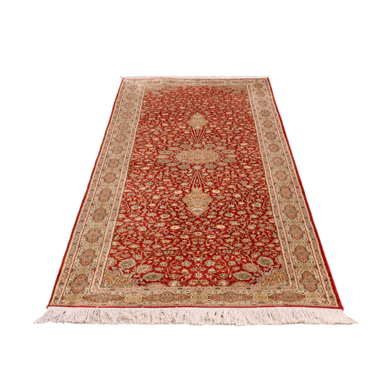 Corredor Tapete de seda - Kashmir Silk - 251 x 81 cm - vermelho