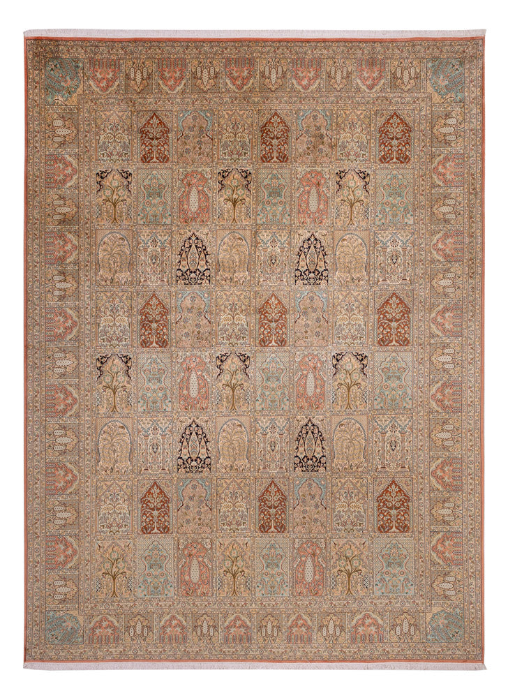 Seda da Caxemira Tapete 273x381cm - Tapete Oriental