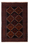 Tapete Baluch 127x192cm - Tapete Oriental - Rectangular / Vermelho escuro / 127 x 192 cm Rectangular