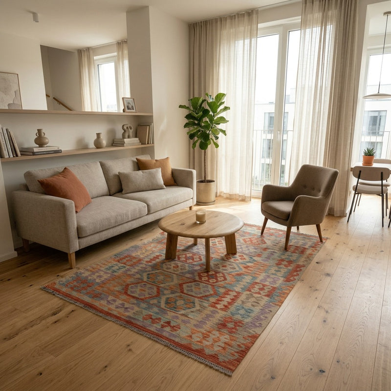 Kilim Maimana Tapete 192x146cm - Tapete de lã